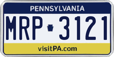 PA license plate MRP3121