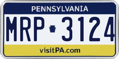 PA license plate MRP3124