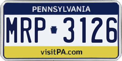 PA license plate MRP3126