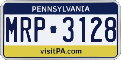 PA license plate MRP3128