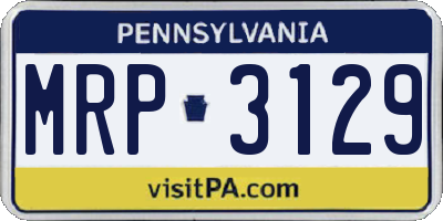 PA license plate MRP3129