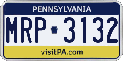 PA license plate MRP3132