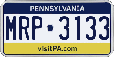 PA license plate MRP3133
