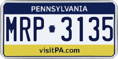 PA license plate MRP3135