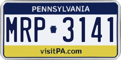 PA license plate MRP3141