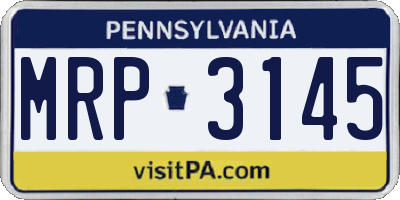 PA license plate MRP3145