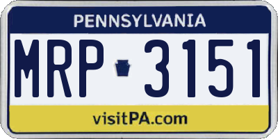 PA license plate MRP3151