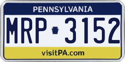 PA license plate MRP3152