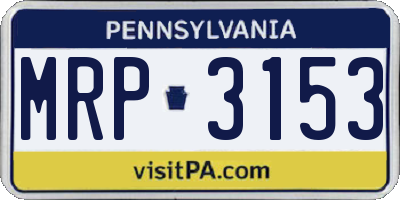 PA license plate MRP3153