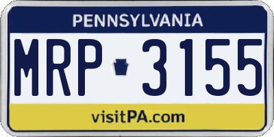 PA license plate MRP3155