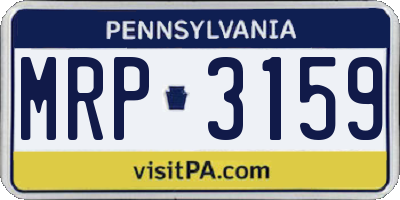 PA license plate MRP3159
