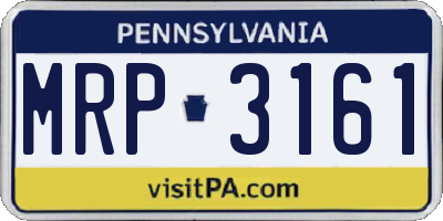 PA license plate MRP3161