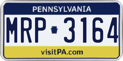 PA license plate MRP3164