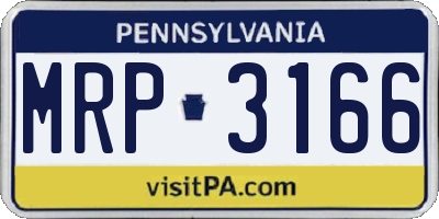 PA license plate MRP3166