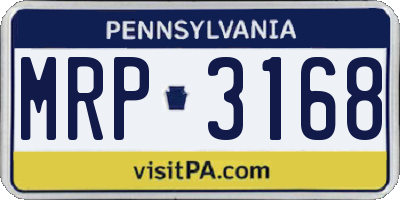 PA license plate MRP3168