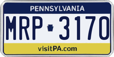 PA license plate MRP3170