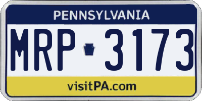 PA license plate MRP3173