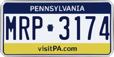 PA license plate MRP3174
