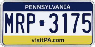 PA license plate MRP3175