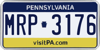 PA license plate MRP3176