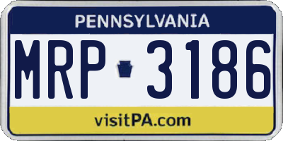PA license plate MRP3186