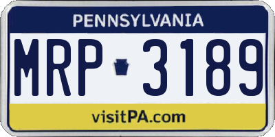 PA license plate MRP3189