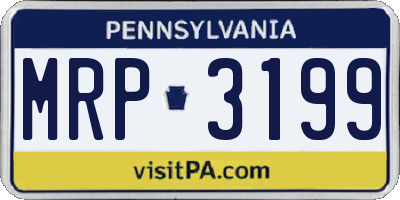 PA license plate MRP3199
