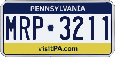 PA license plate MRP3211