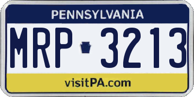 PA license plate MRP3213