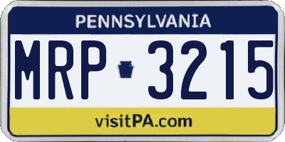 PA license plate MRP3215