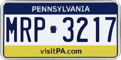 PA license plate MRP3217