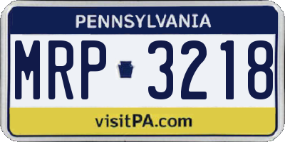 PA license plate MRP3218