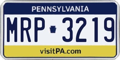 PA license plate MRP3219