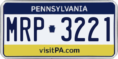 PA license plate MRP3221