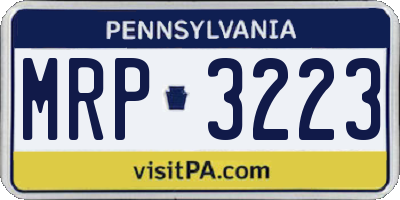 PA license plate MRP3223