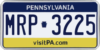 PA license plate MRP3225