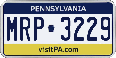 PA license plate MRP3229