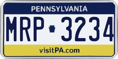 PA license plate MRP3234