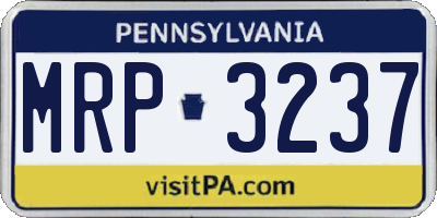 PA license plate MRP3237
