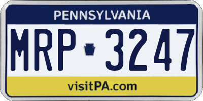 PA license plate MRP3247
