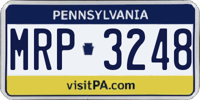 PA license plate MRP3248