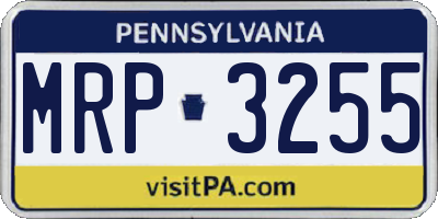 PA license plate MRP3255