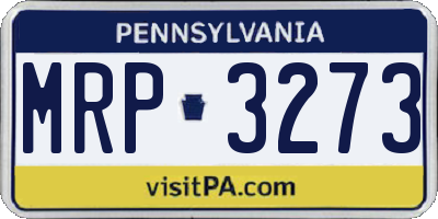PA license plate MRP3273