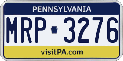PA license plate MRP3276
