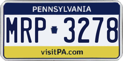 PA license plate MRP3278