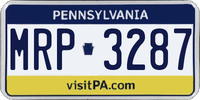 PA license plate MRP3287