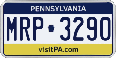 PA license plate MRP3290