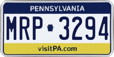 PA license plate MRP3294