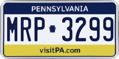 PA license plate MRP3299