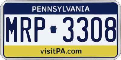 PA license plate MRP3308